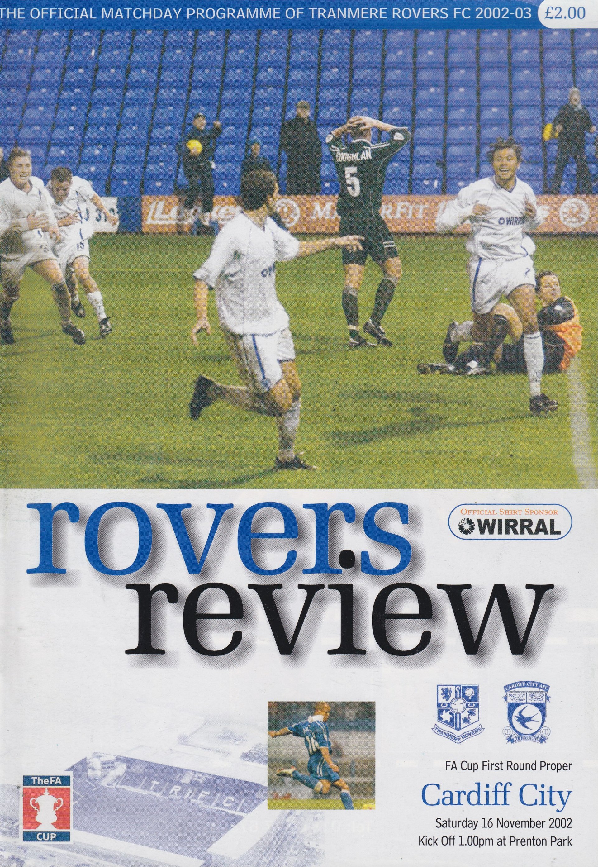 Tranmere Rovers v Cardiff City match programme